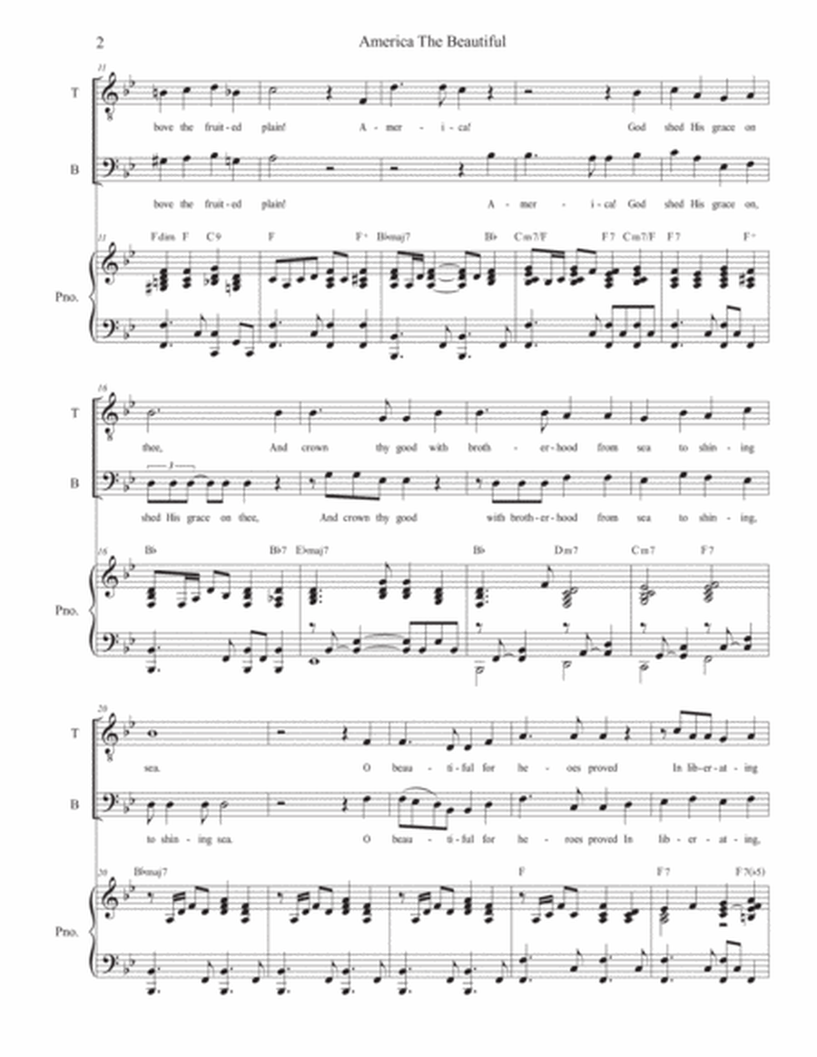 America The Beautiful (Duet for Tenor and Bass solo) image number null