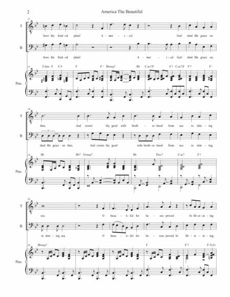 America The Beautiful (Duet for Tenor and Bass solo) image number null