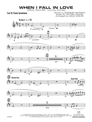 When I Fall in Love: 2nd B-flat Tenor Saxophone