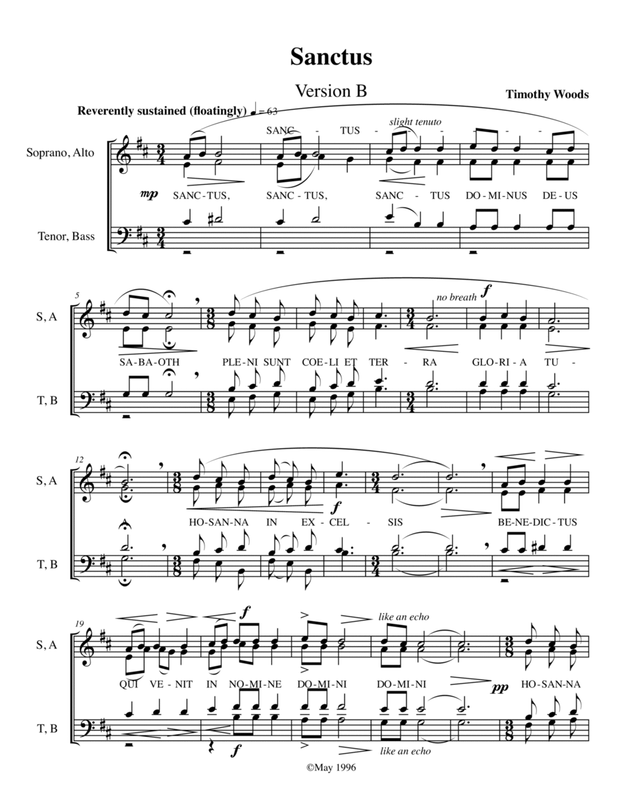 Mass in B minor-Sanctus Mass scores gallery preview page 1