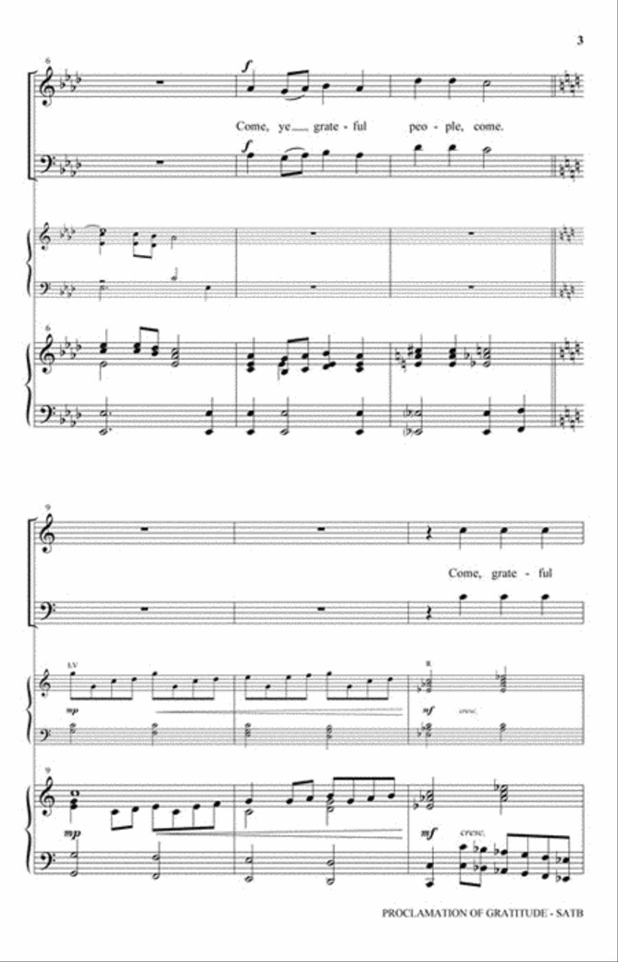 Proclamation of Gratitude 4-Part scores gallery preview page 3