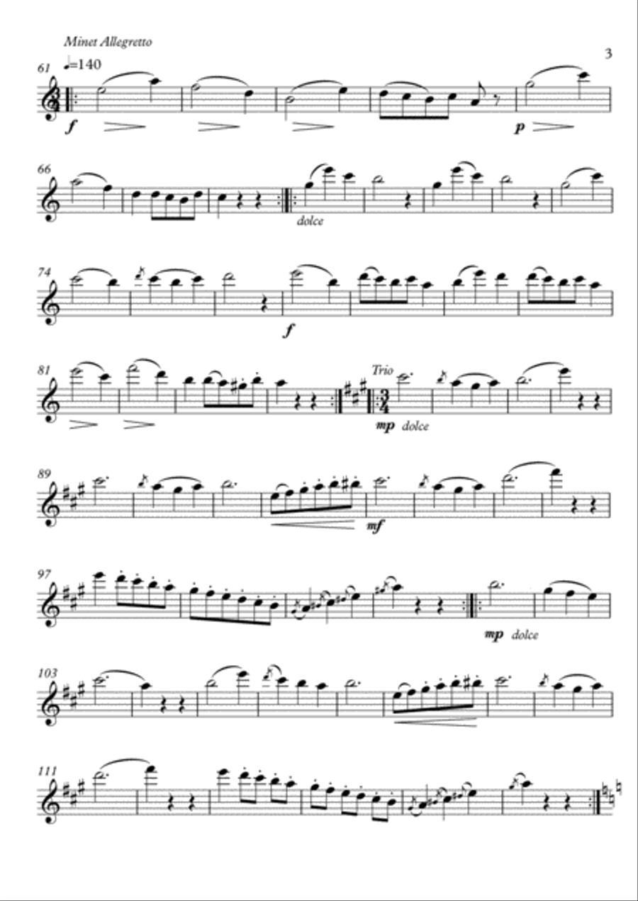 Serenade Flute Guitar duet by Kuffner Flute scores gallery preview page 3