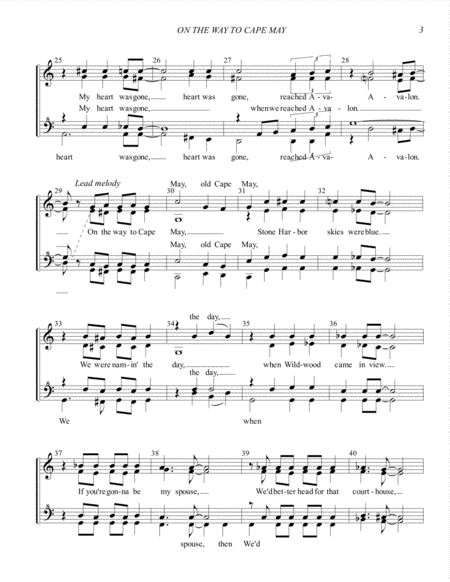 On The Way To Cape May Choir - Digital Sheet Music
