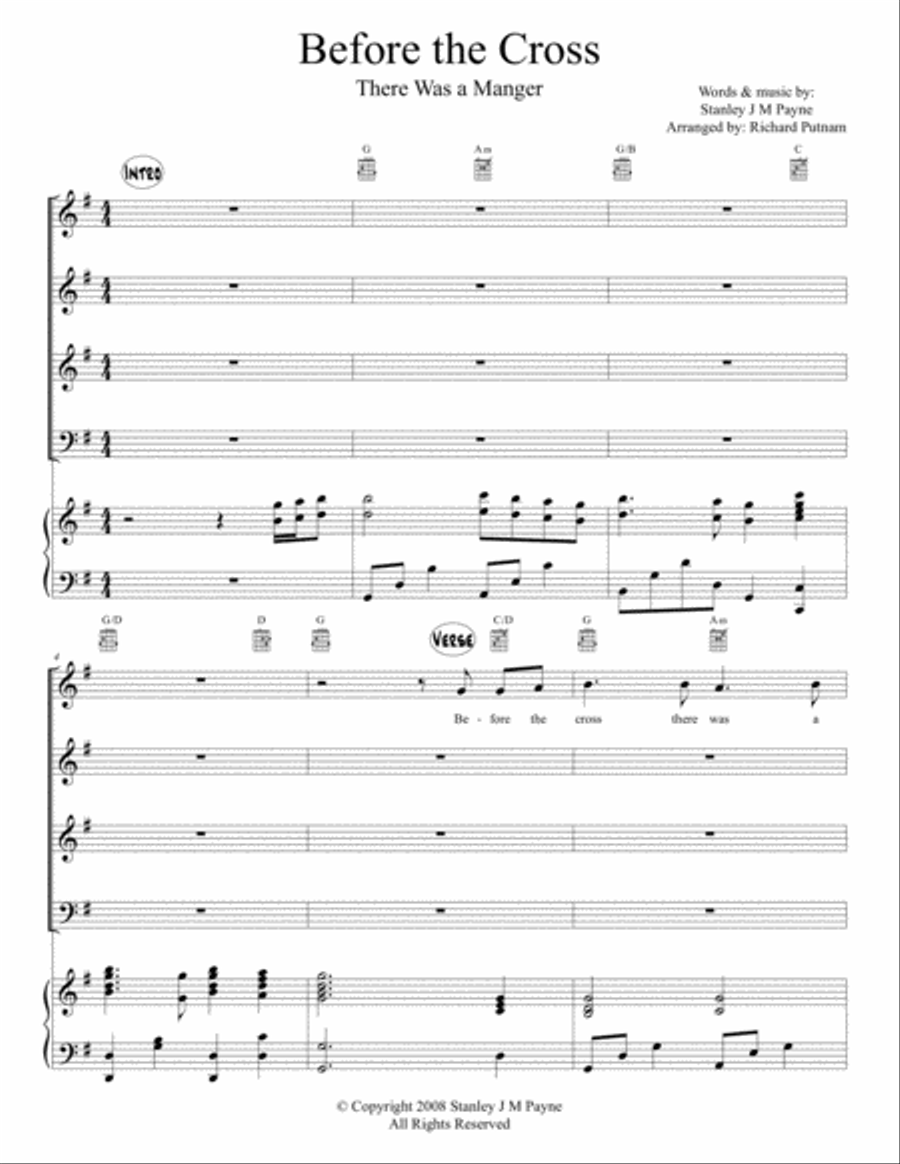 Before The Cross There Was A Manger 4-Part scores gallery preview page 1