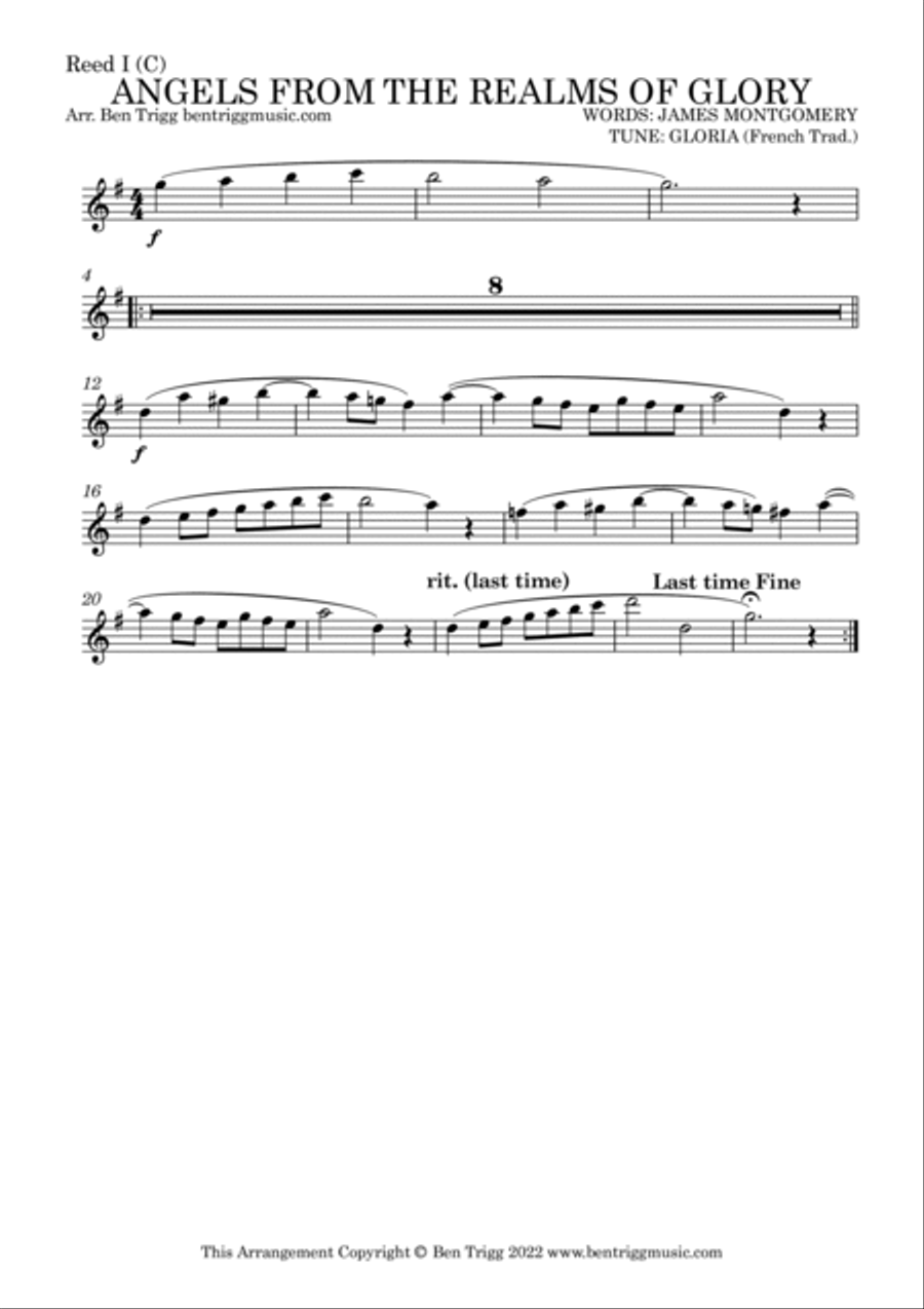 Angels From The Realms (Gloria & English refrain) – SATB, Str. 4tet & Piano with flexible wind SATB scores gallery preview page 6