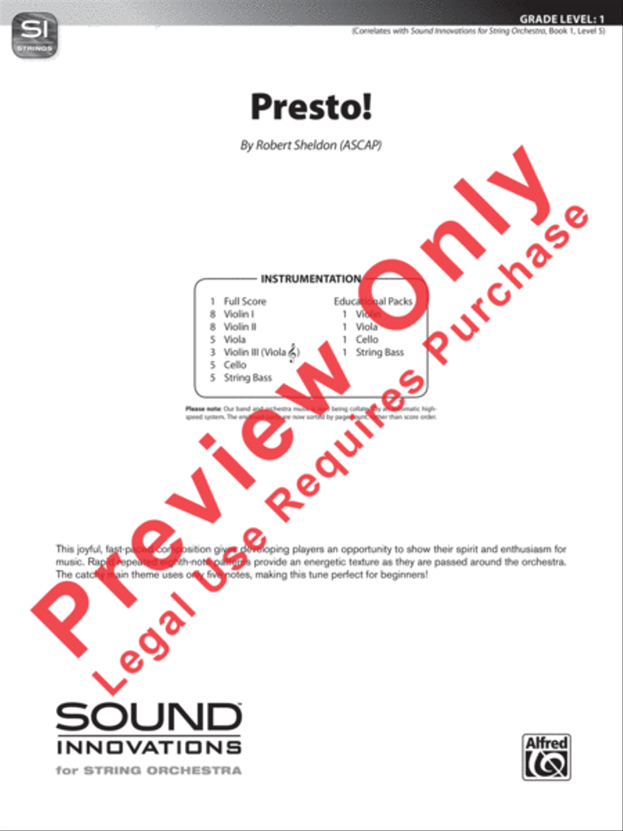 Presto! Presto! String Orchestra scores gallery preview page 10