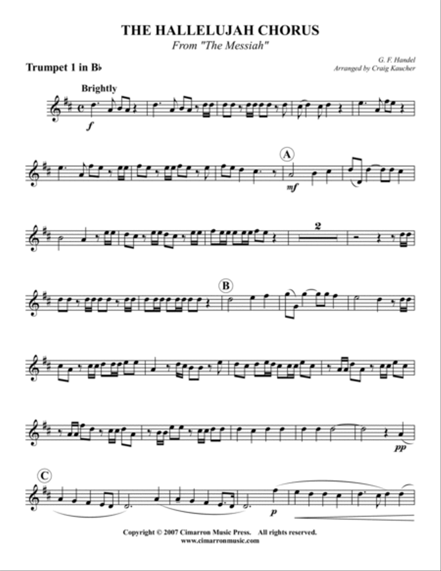 Hallelujah Chorus Horn scores gallery preview page 4