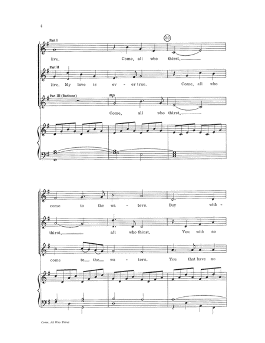 Come, All Who Thirst 3-Part scores gallery preview page 4