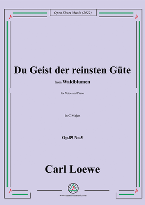 Book cover for Loewe-Du Geist der reinsten Güte,Op.89 No.5,in C Major