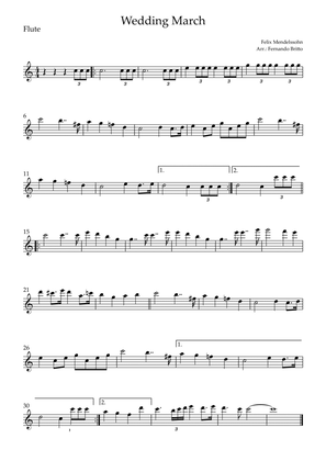 Book cover for Wedding March (Felix Mendelssohn) for Flute Solo