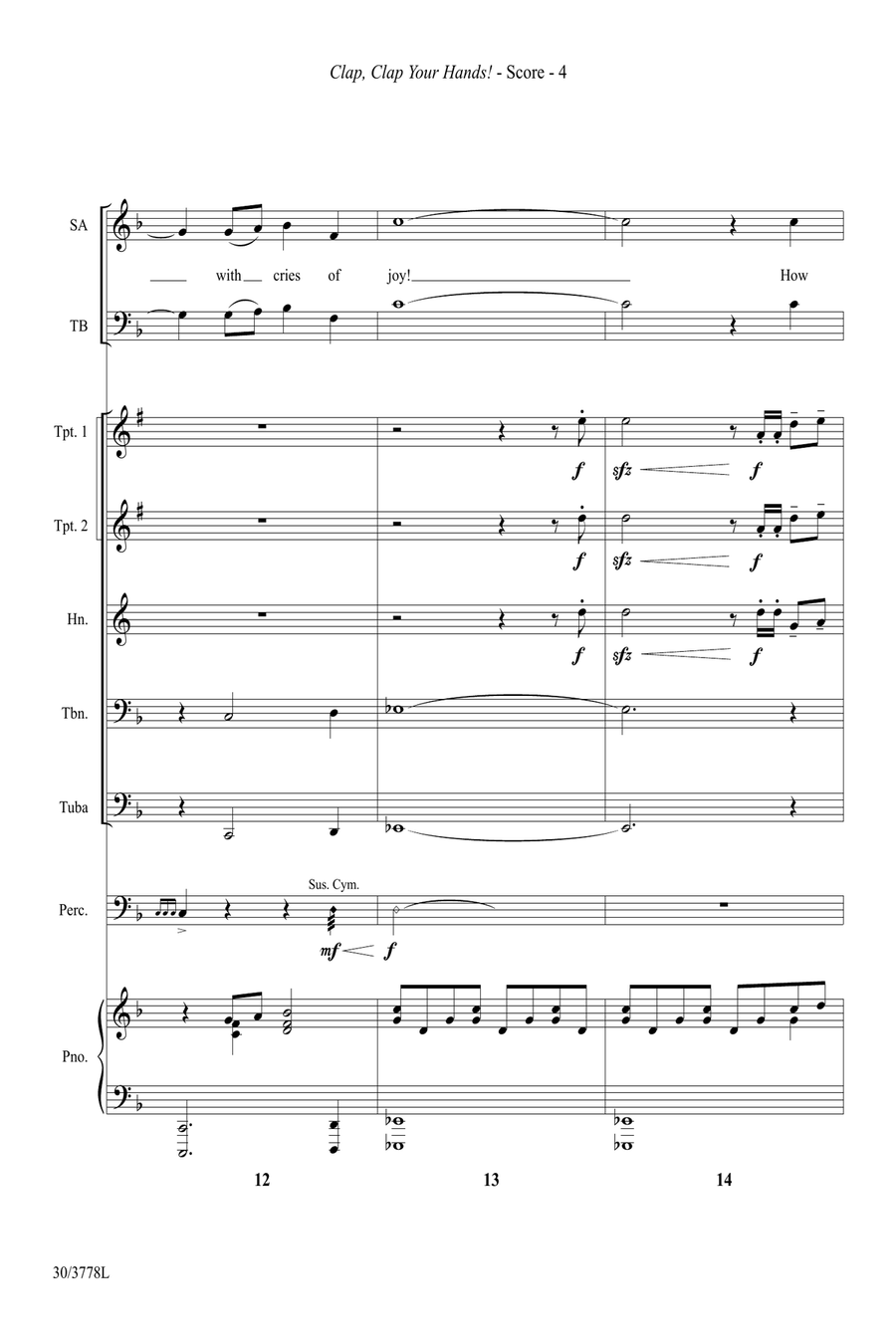 Clap, Clap Your Hands! - Brass Quintet Score and Parts (Digital Download) Brass Quintet scores gallery preview page 6