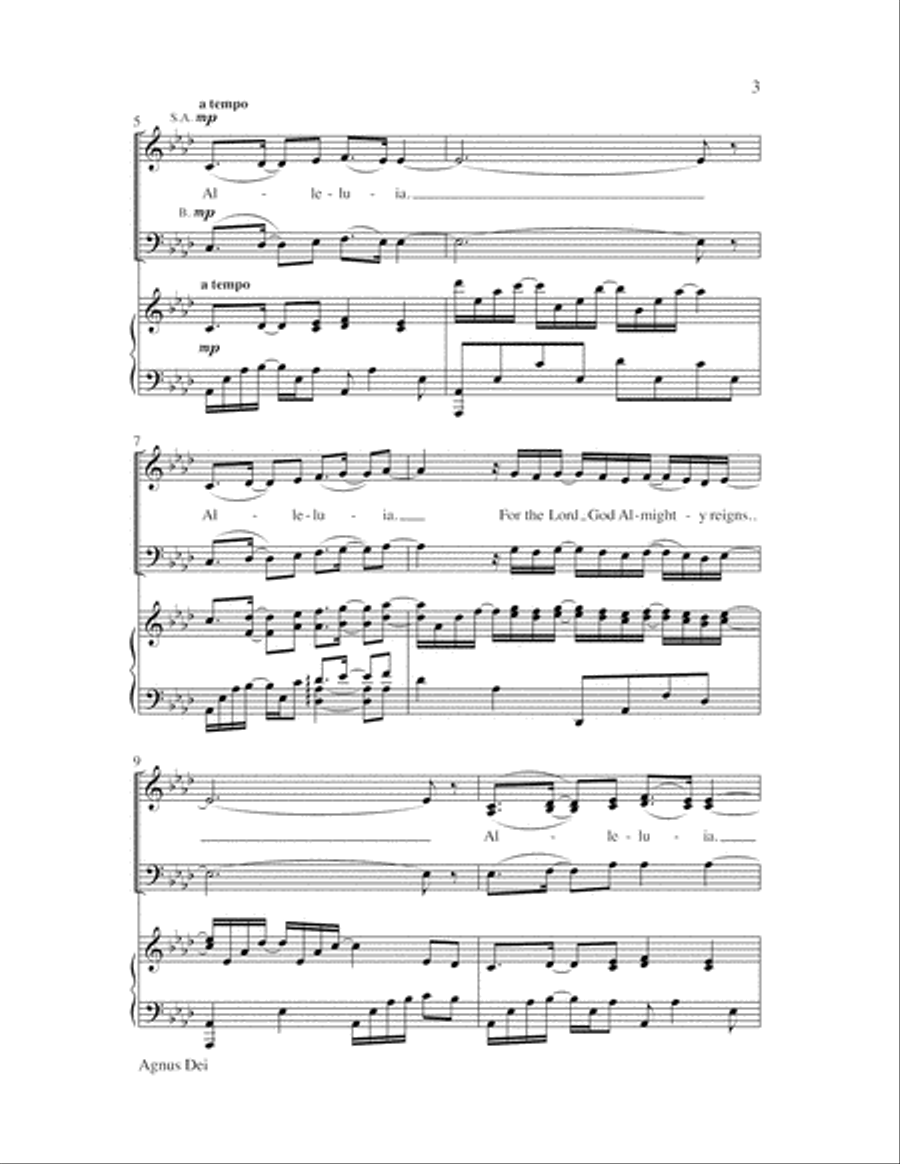 Agnus Dei with How Great Thou Art 3-Part scores gallery preview page 3