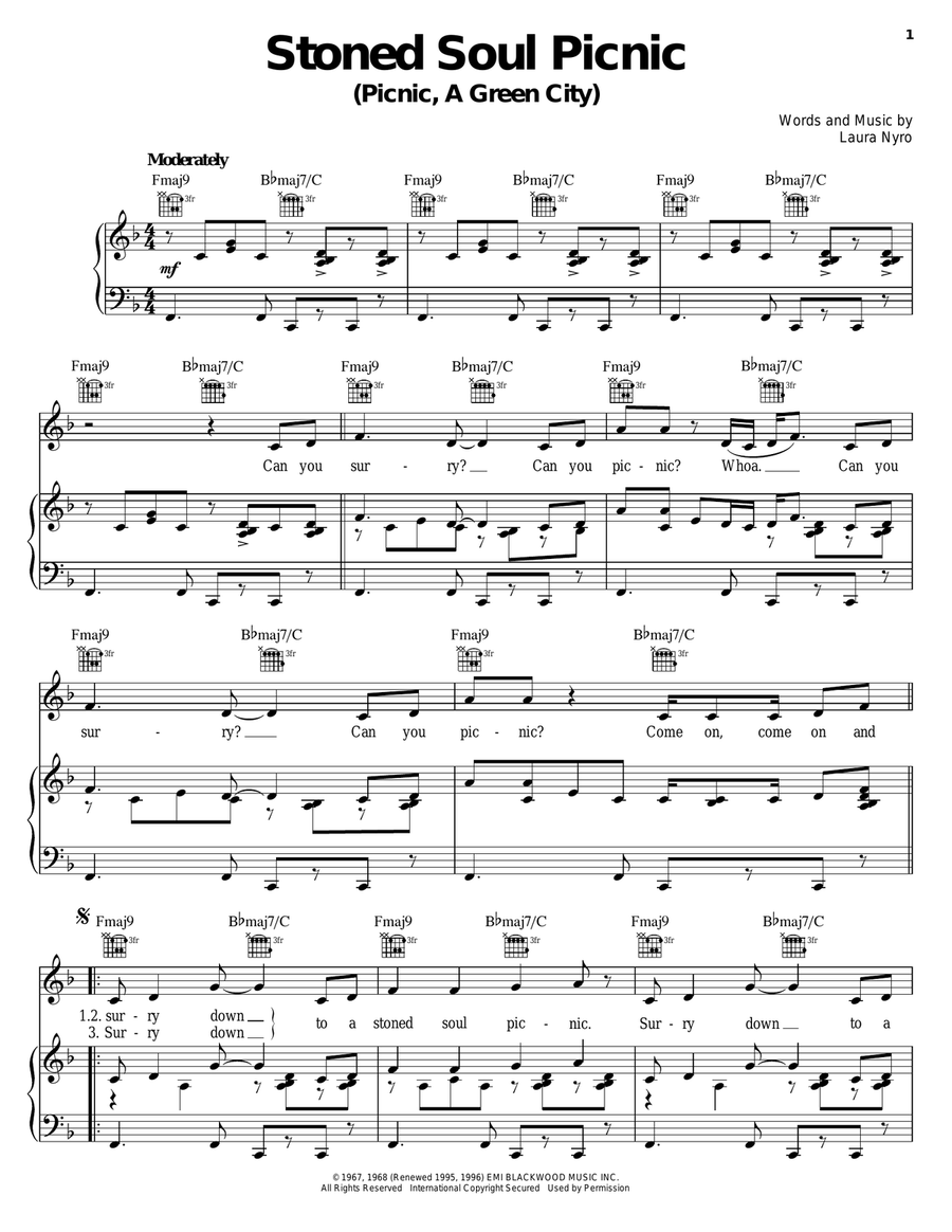 Stoned Soul Picnic (Picnic, A Green City) Acoustic Guitar scores gallery preview page 1