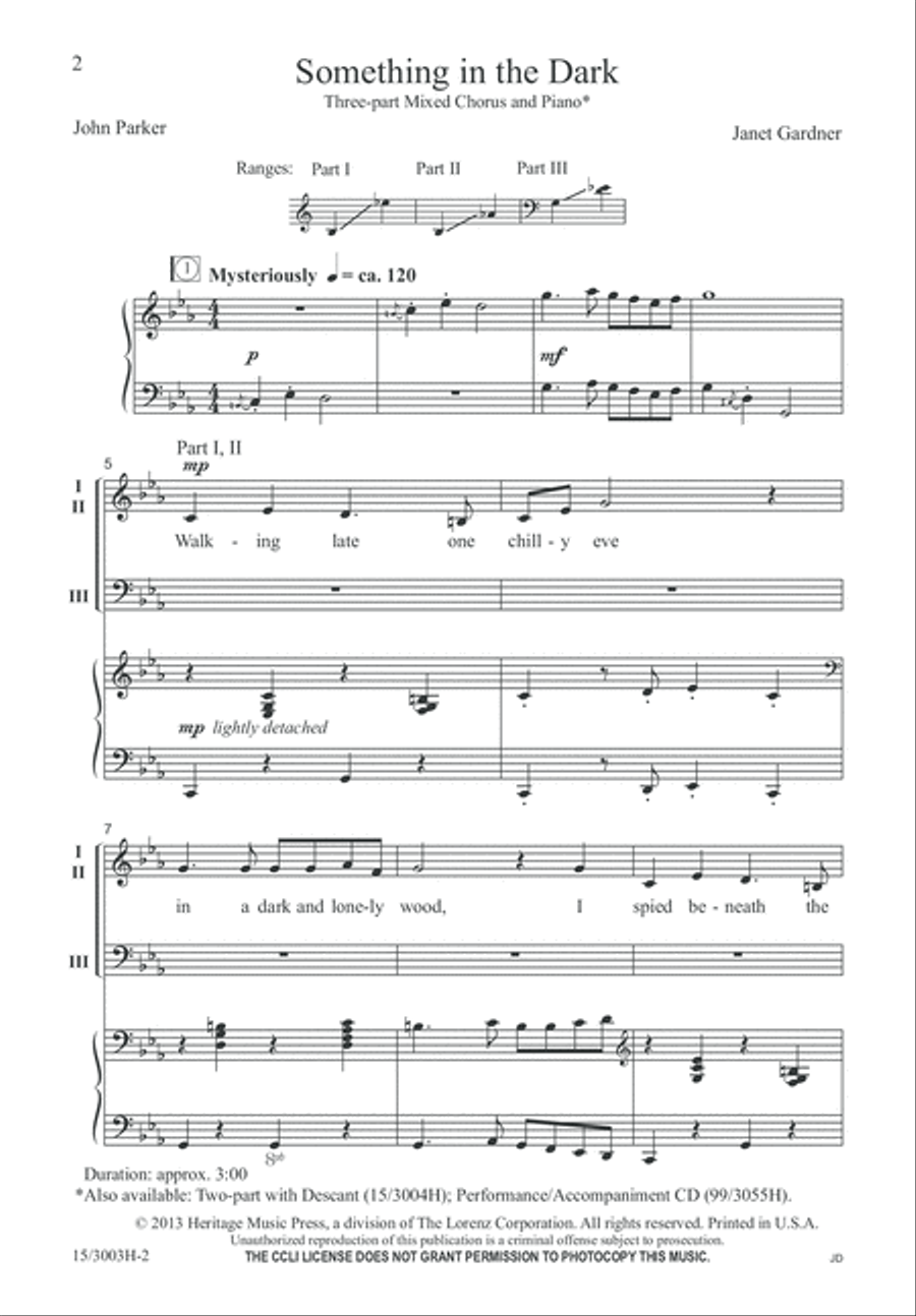 Something in the Dark Something in the Dark 3-Part scores gallery preview page 2