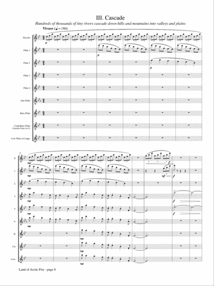 Land of Arctic Fire for Flute Choir Flute Choir scores gallery preview page 4