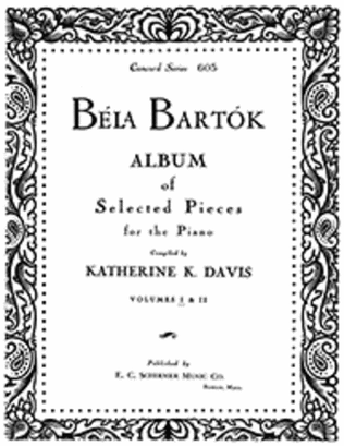 Book cover for Bela Bartok Album for Piano, Volume I