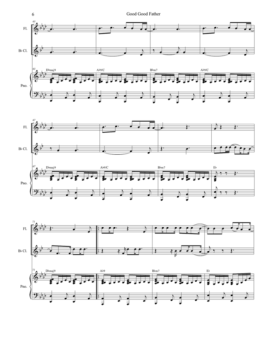 Good Good Father Good Good Father Woodwind Duet scores gallery preview page 6