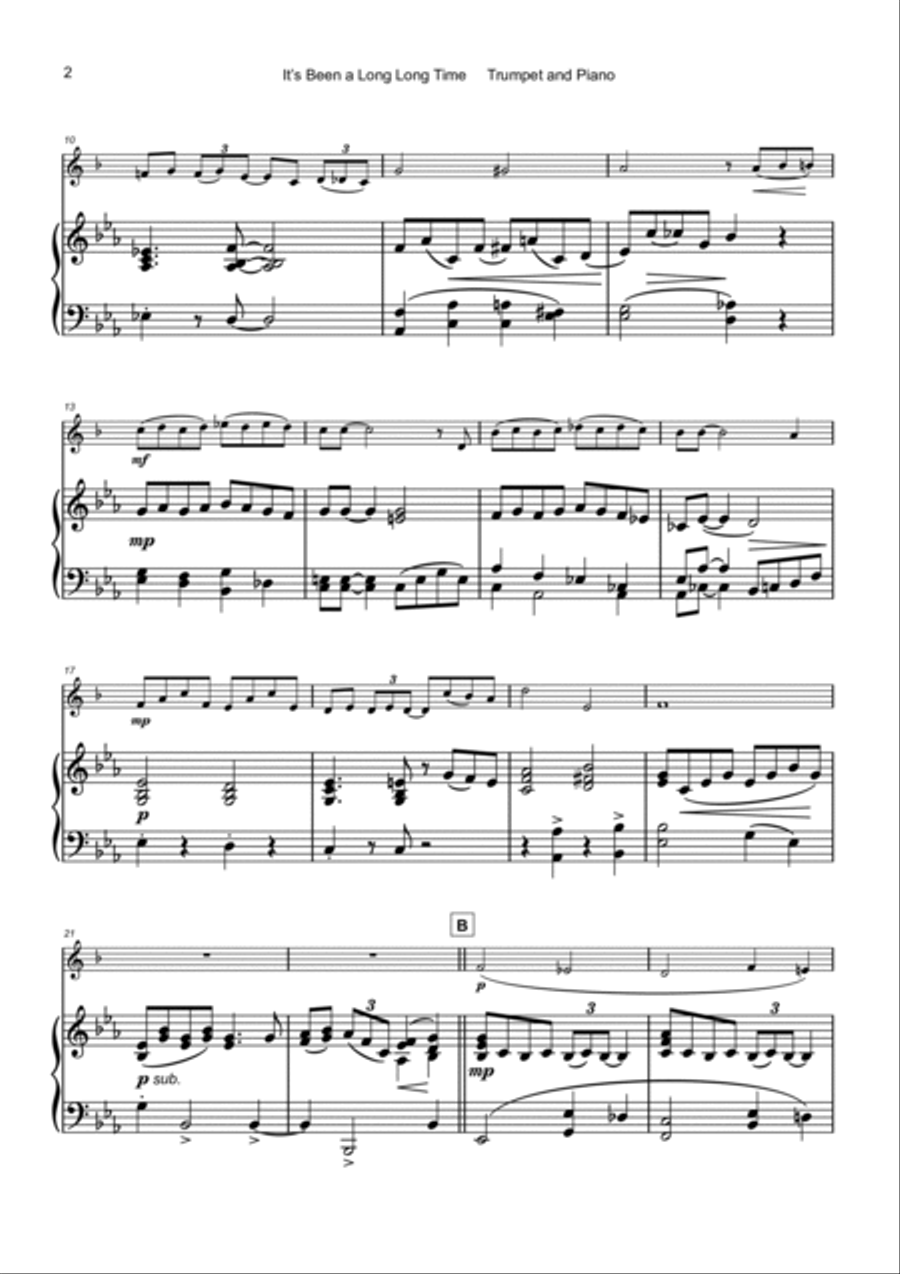 It's Been A Long, Long Time Trumpet Solo scores gallery preview page 3