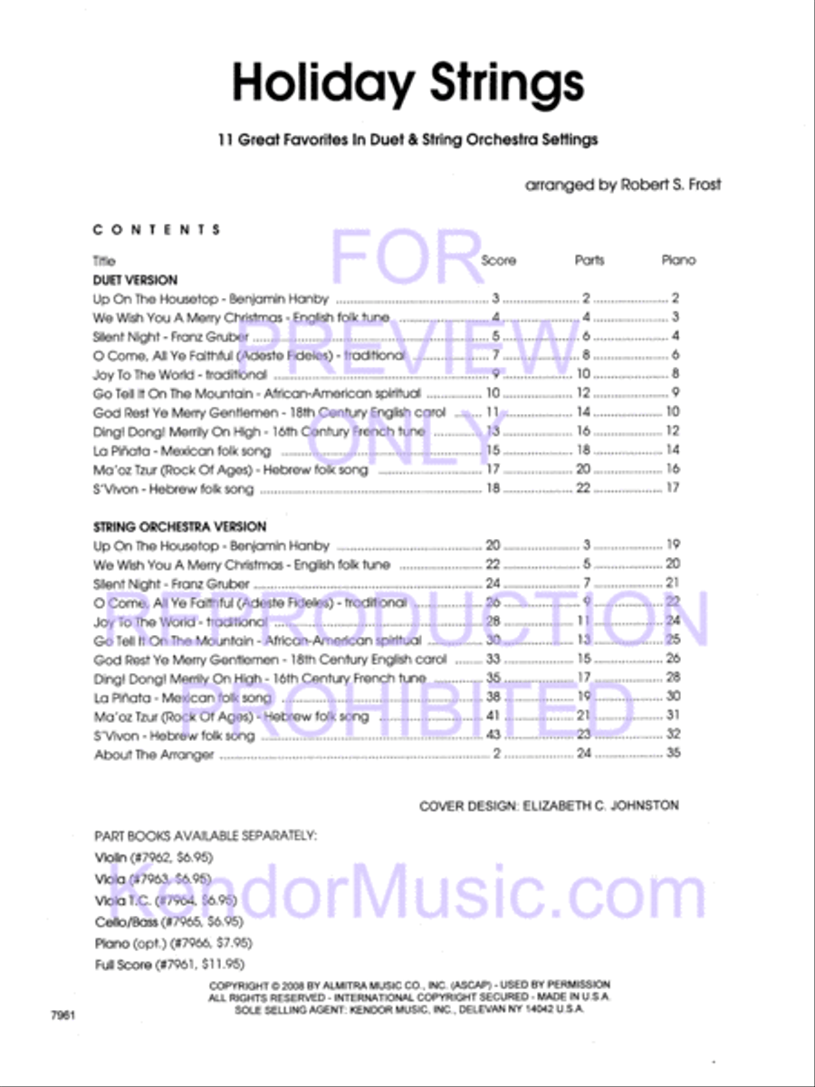 Holiday Strings (Score) String Orchestra scores gallery preview page 2