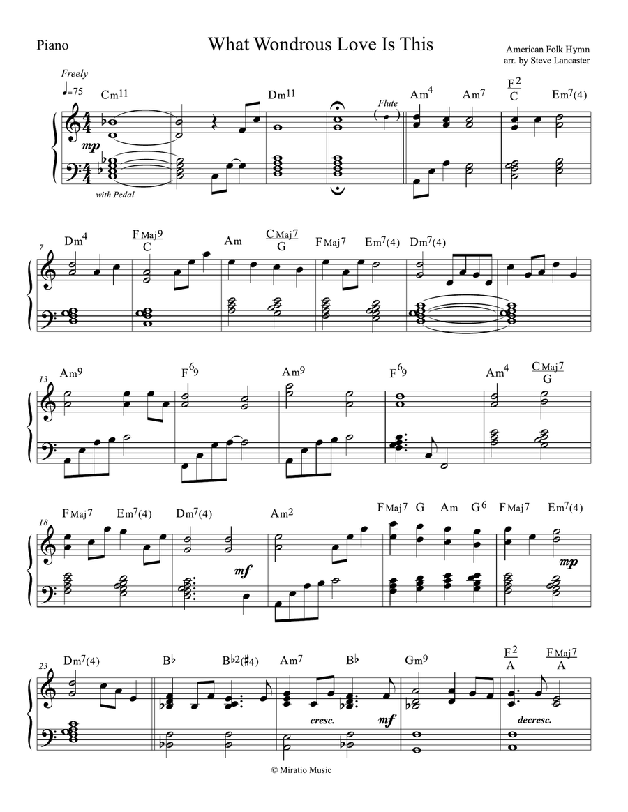 What Wondrous Love Is This - Celtic arr. for Flute & Piano Flute Solo scores gallery preview page 2
