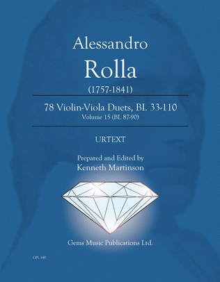 Book cover for 78 Violin-Viola Duets, BI. 33-110 Volume 15 (BI. 87-90)