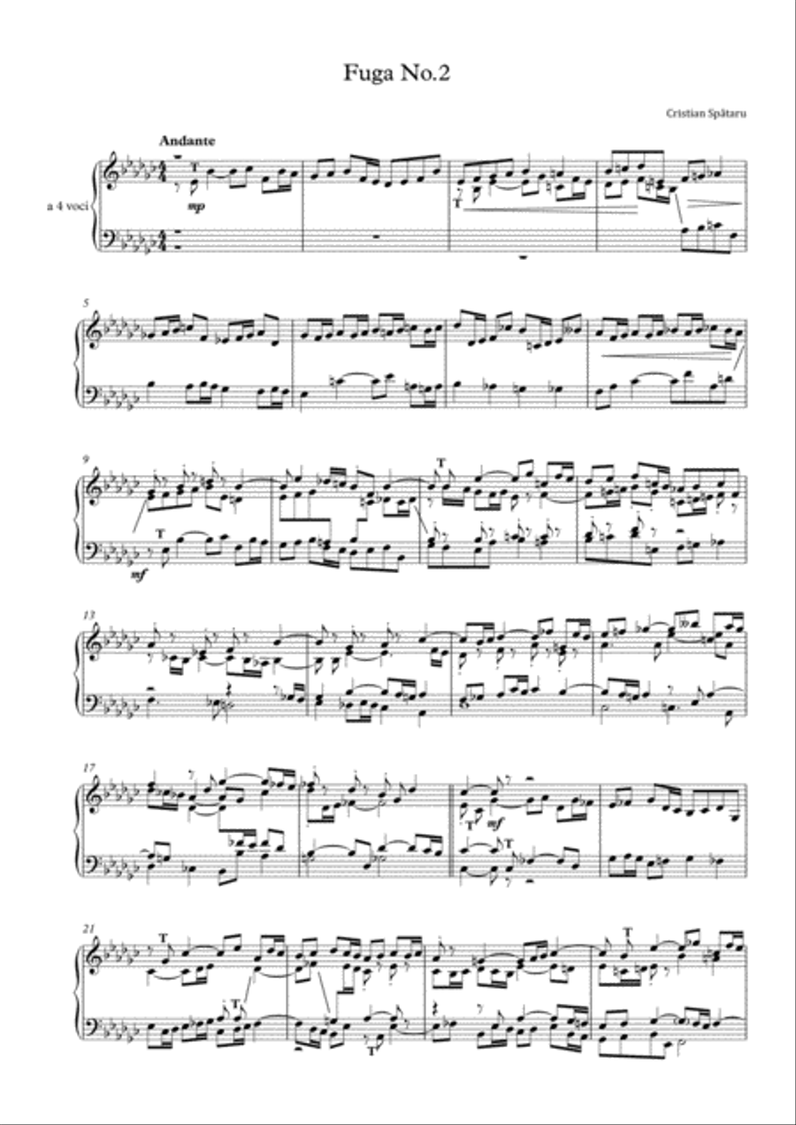 Fugue No.2 - for piano Fugue No.2 - for piano Harpsichord scores gallery preview page 1