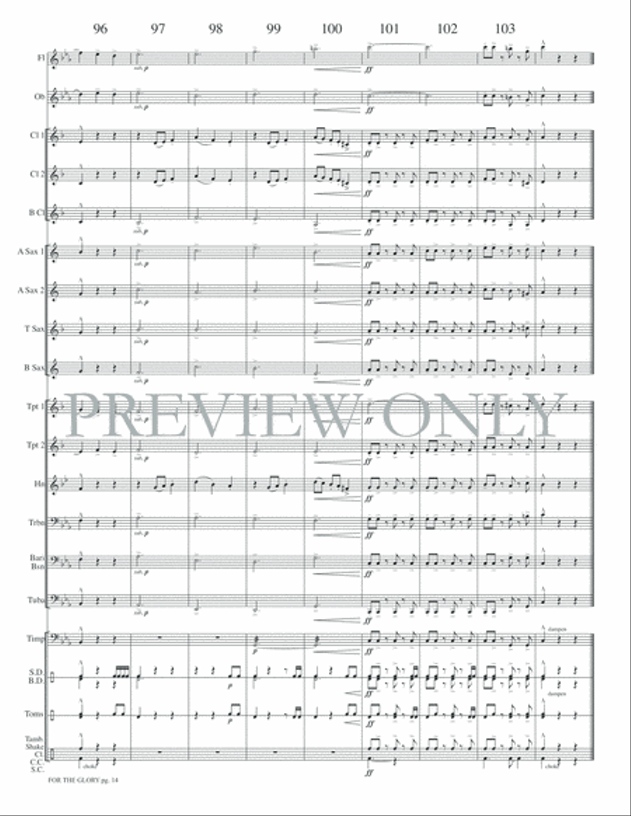For the Glory For the Glory Concert Band scores gallery preview page 17