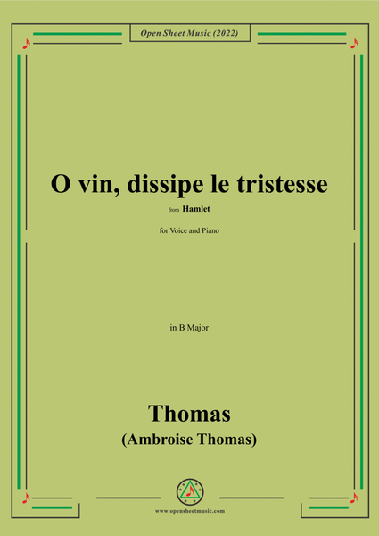 A. Thomas-O vin,dissipe le tristesse,in B Major,from Hamlet,for Voice and Piano image number null