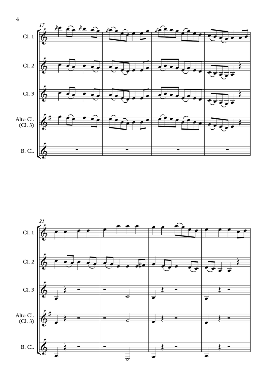 Nancy Mulligan Clarinet Quartet scores gallery preview page 4