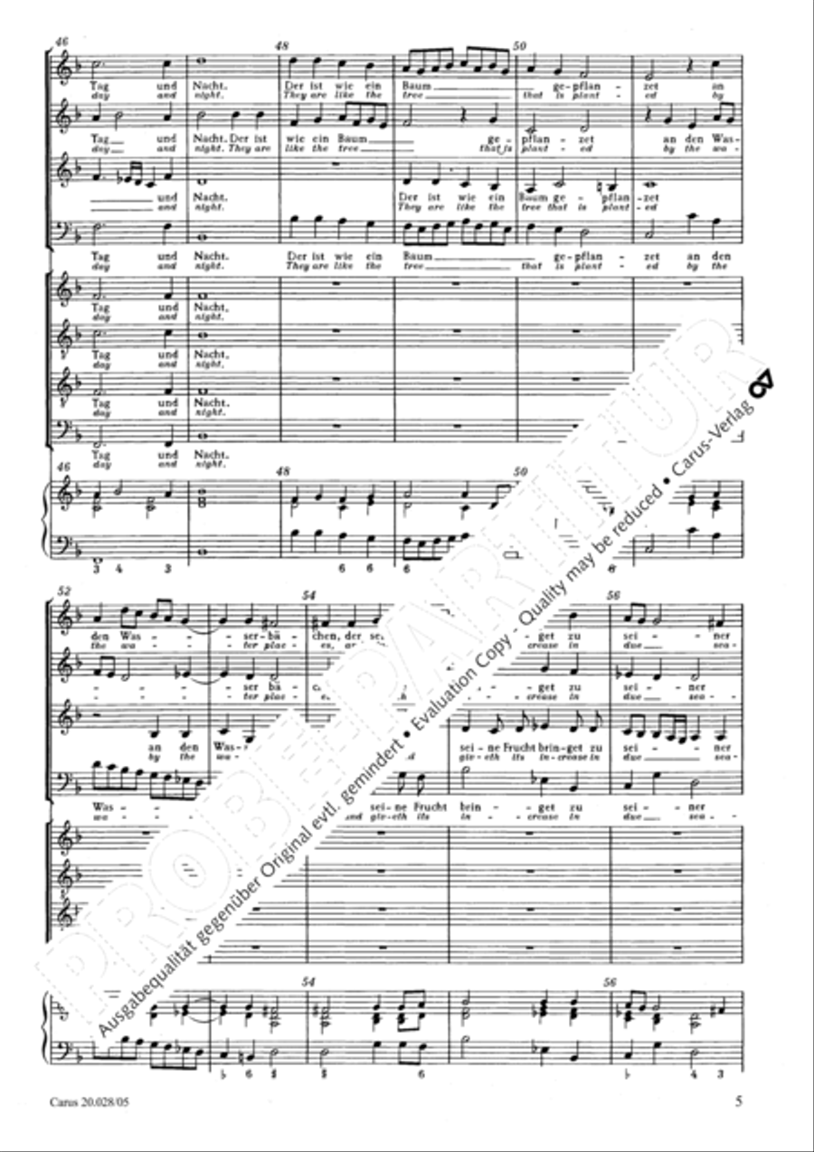 Blessed they who keep not the law of the ungodly (Wohl dem, der nicht wandelt im Rat der Gottlosen) Choir scores gallery preview page 6