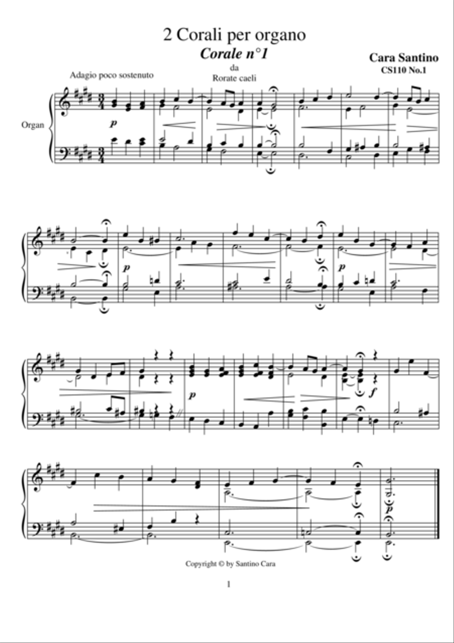 2 Chorales for organ - CS110 Organ Solo scores gallery preview page 1