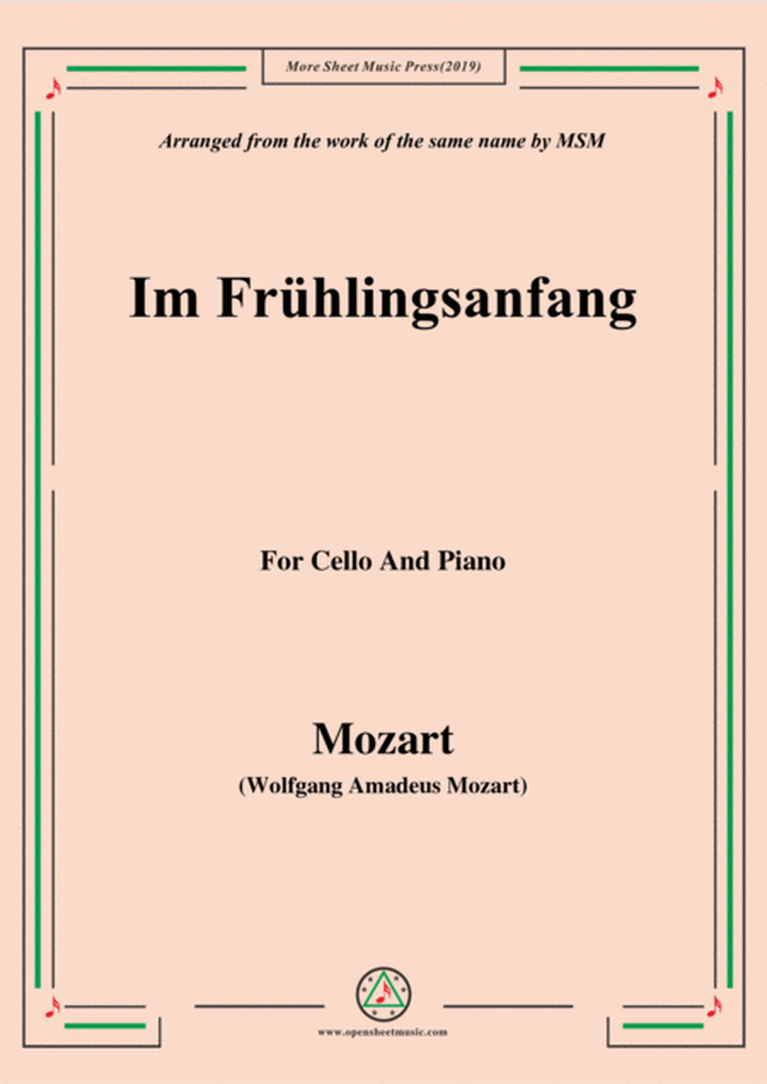 Mozart-Im frühlingsanfang,for Cello and Piano image number null