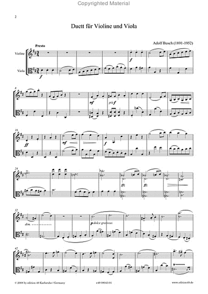 Duett fur Violine und Bratsche BoO 8