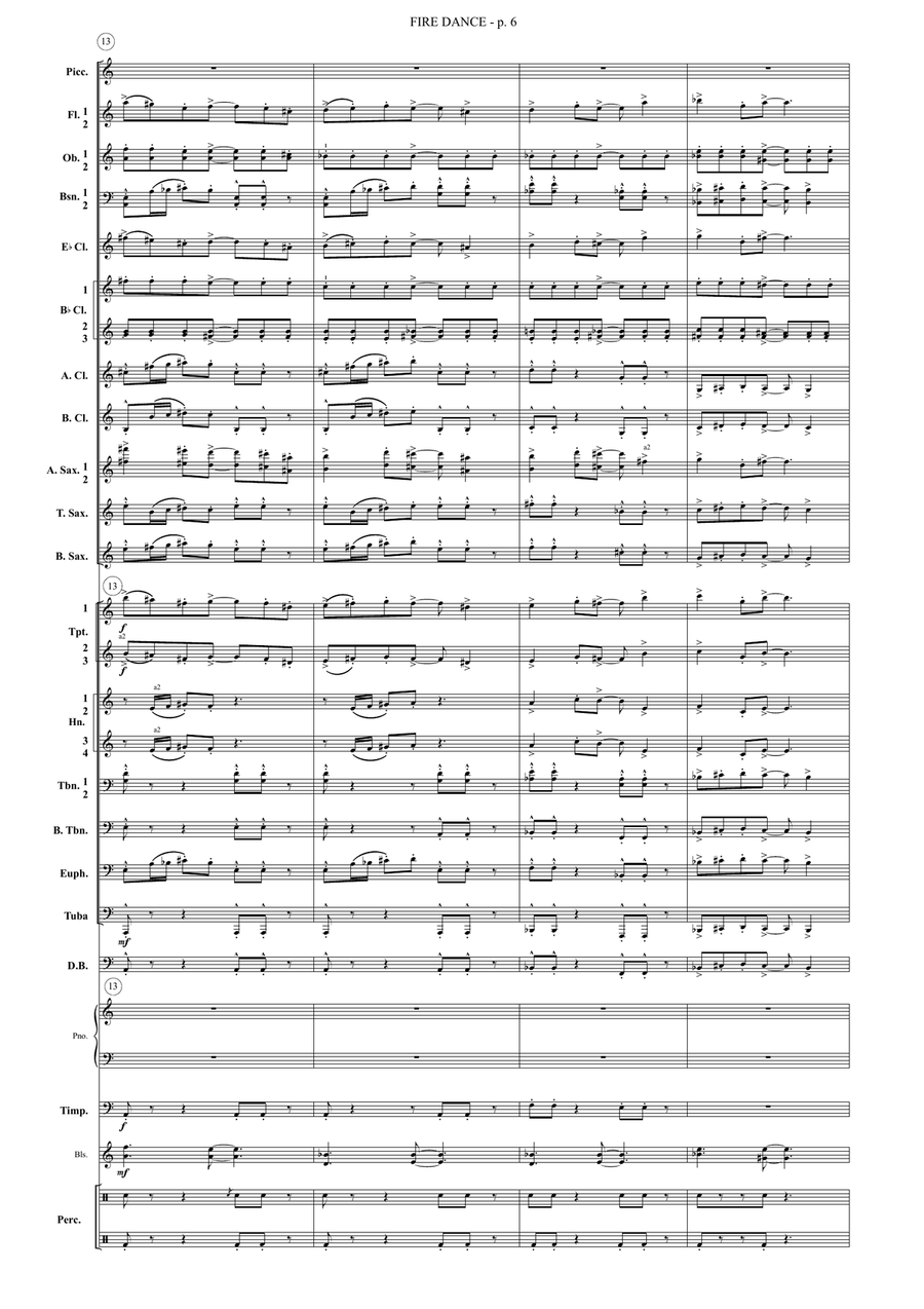 Fire Dance for Concert Band Concert Band scores gallery preview page 6