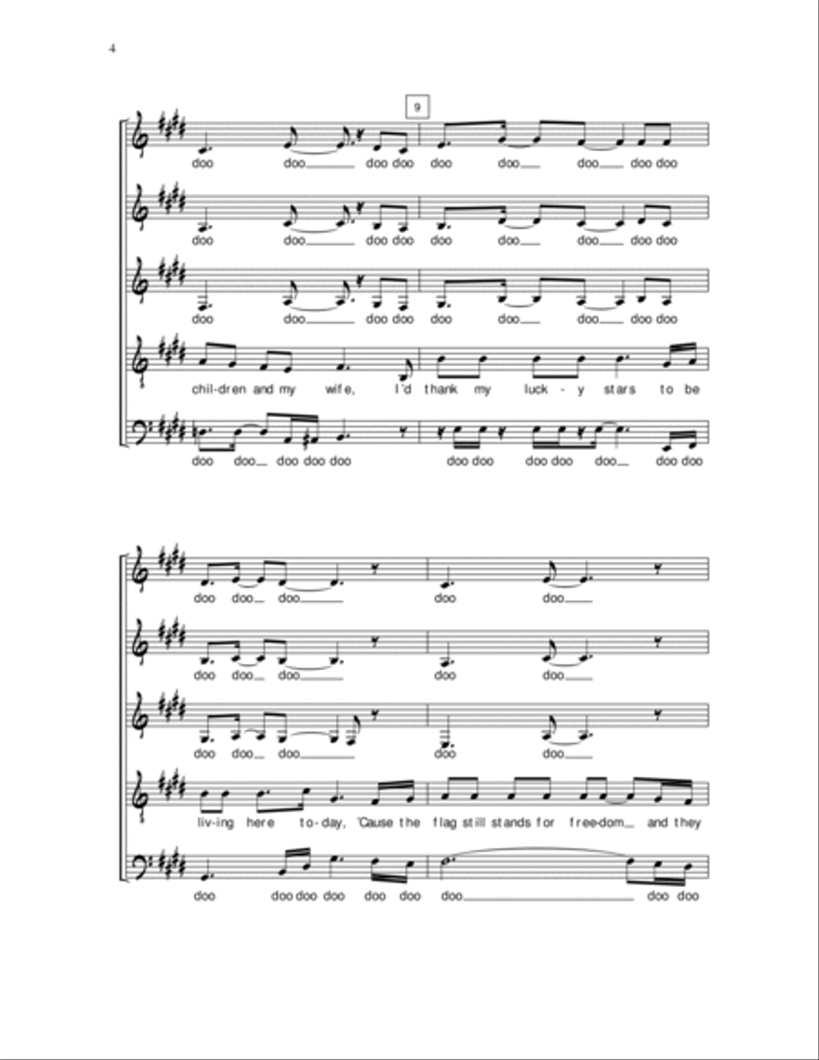God Bless the U.S.A A Cappella scores gallery preview page 4