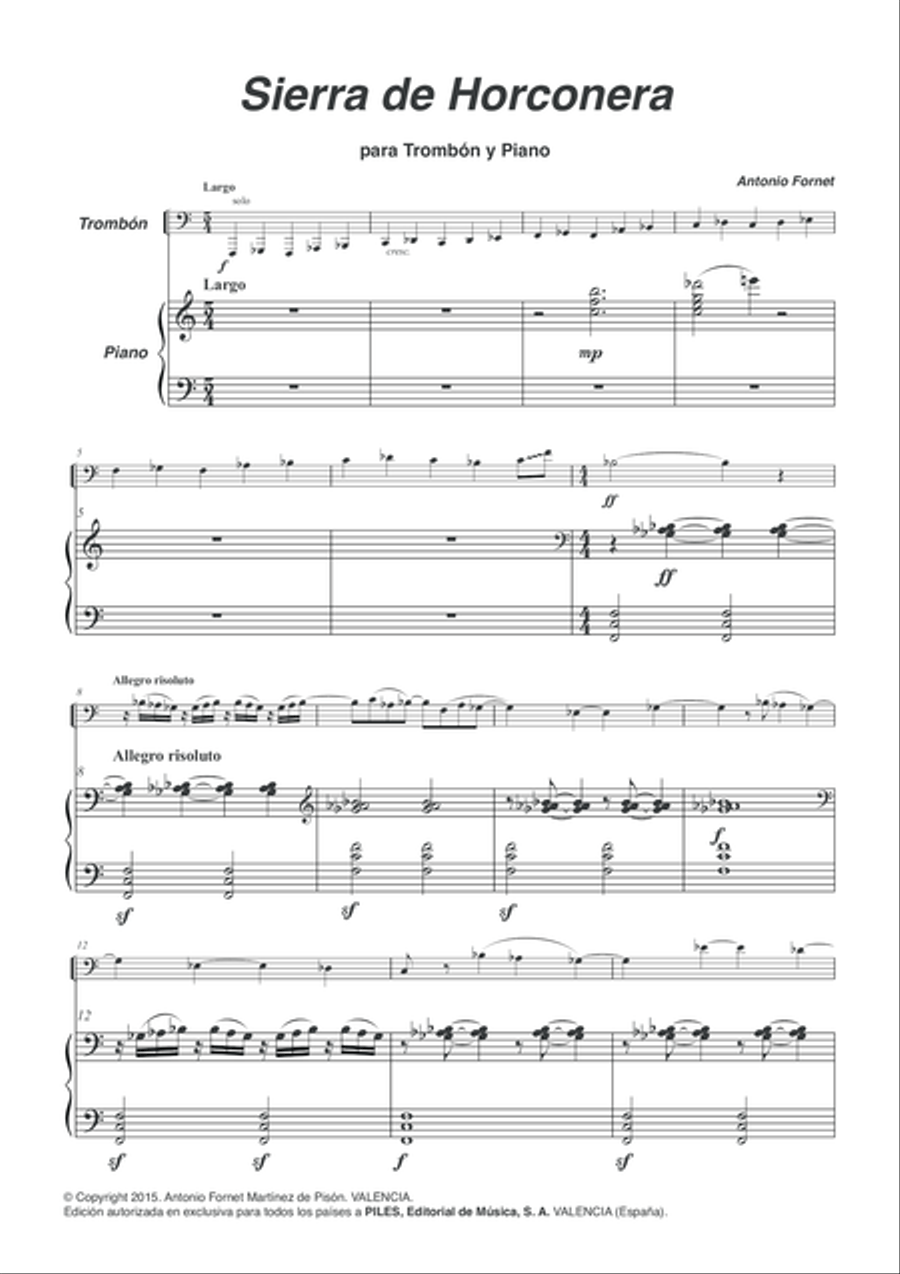 Sierra de Horconera para Trombon y Piano Piano scores gallery preview page 2