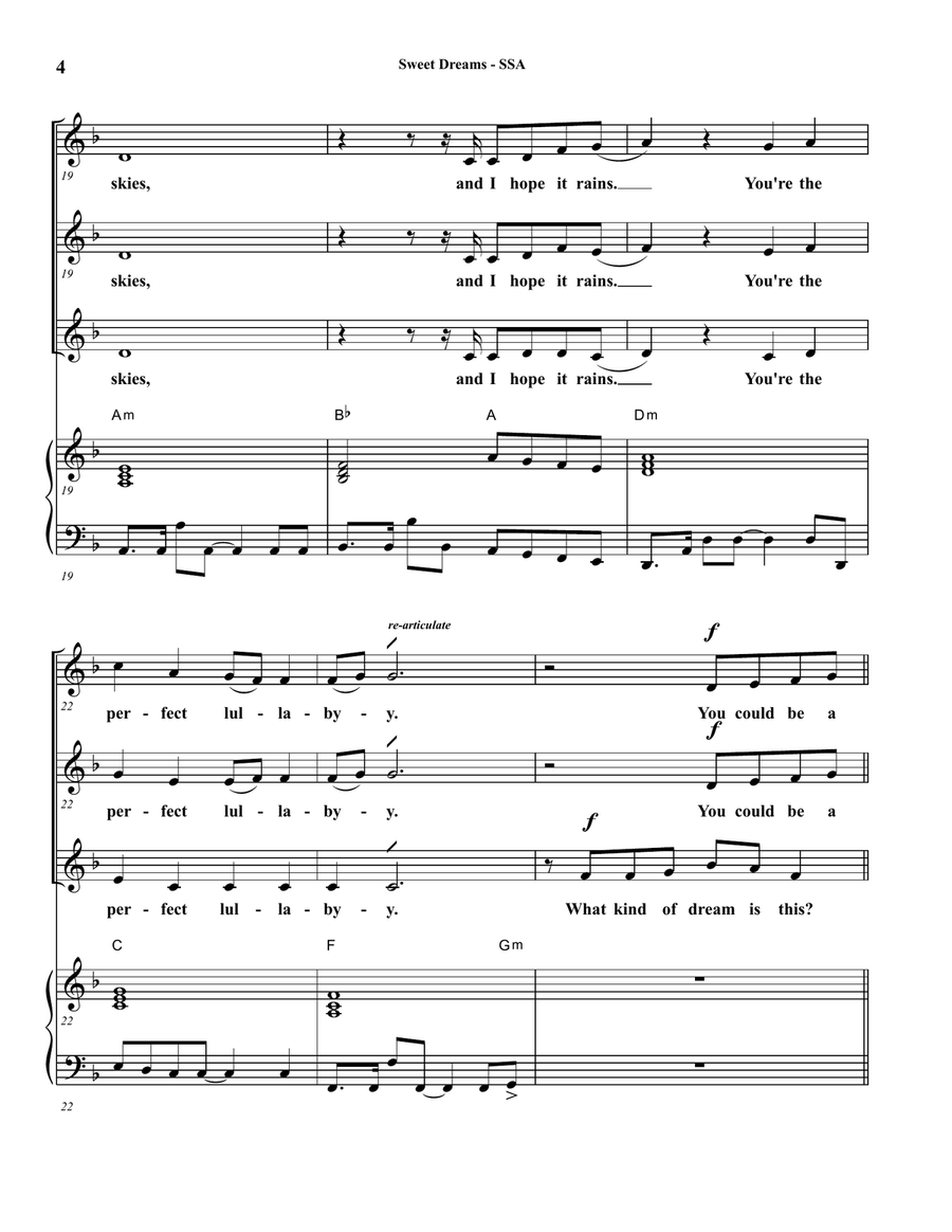 Sweet Dreams SSA scores gallery preview page 4