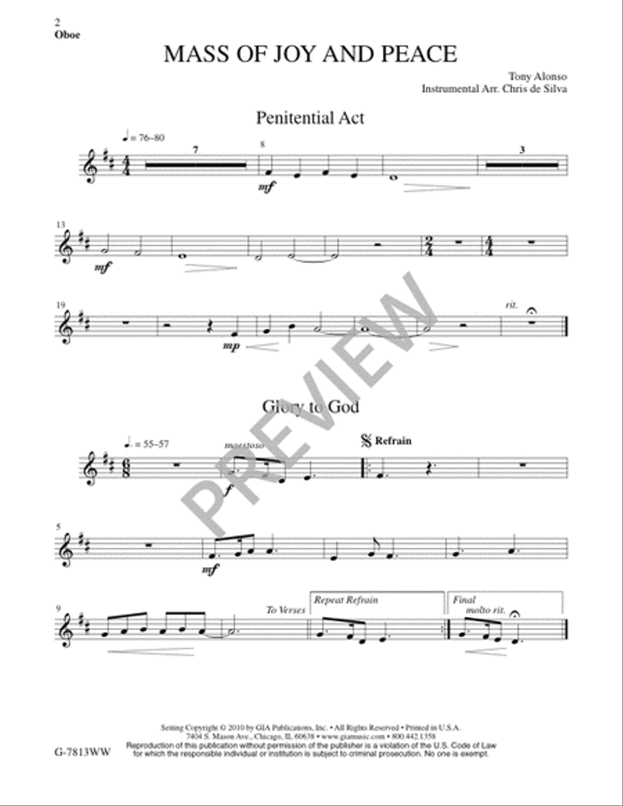 Mass of Joy and Peace - Woodwind edition Flute scores gallery preview page 10