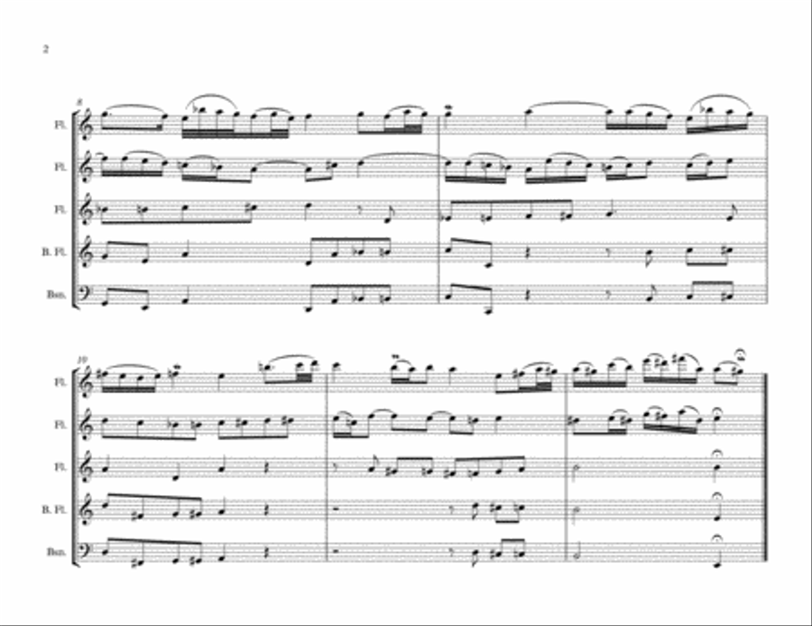 Das alte Jahr vergangen ist, II. Prelude, by J.S. Bach, arranged for Flute Choir (3 Flutes, Bass Flu