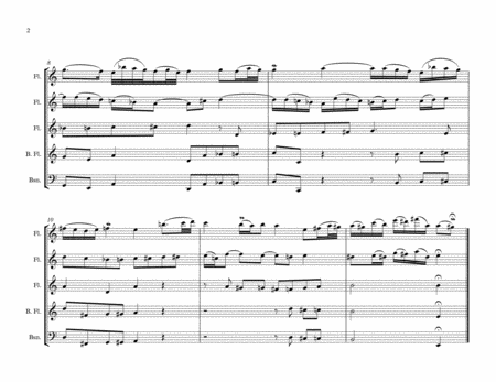 Das alte Jahr vergangen ist, II. Prelude, by J.S. Bach, arranged for Flute Choir (3 Flutes, Bass Flu image number null