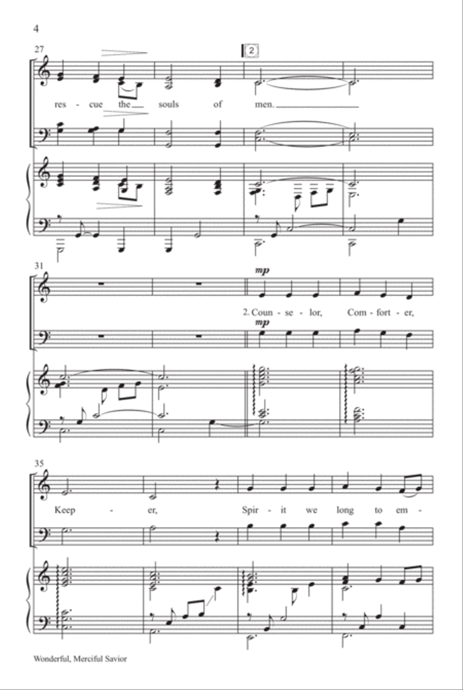 Wonderful, Merciful Savior 4-Part scores gallery preview page 4