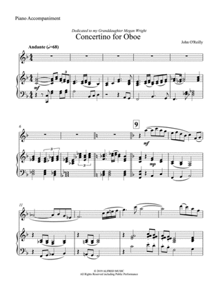 Book cover for Concertino for Oboe: Piano Accompaniment