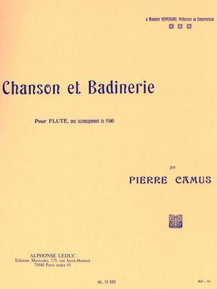 Book cover for Chanson et Badinerie pour Flute