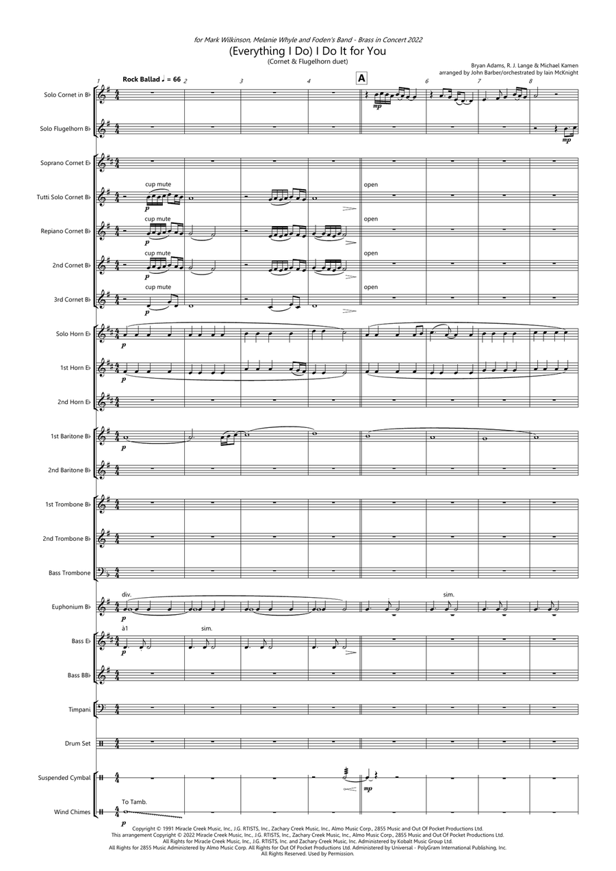 (everything I Do) I Do It For You Brass Band scores gallery preview page 1