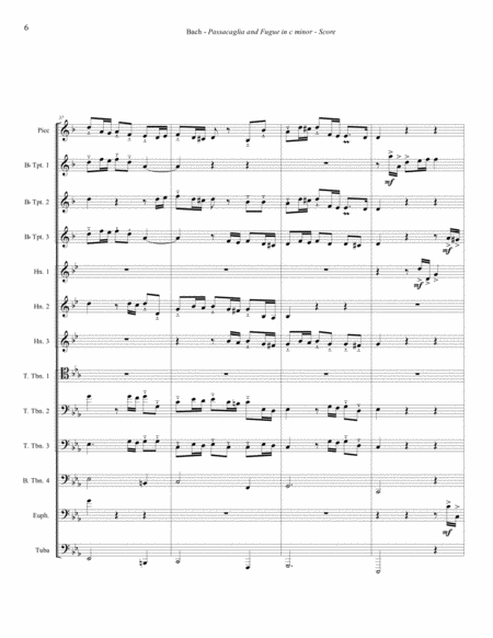 Passacaglia and Fugue, BWV 582 for 13-part Brass Ensemble