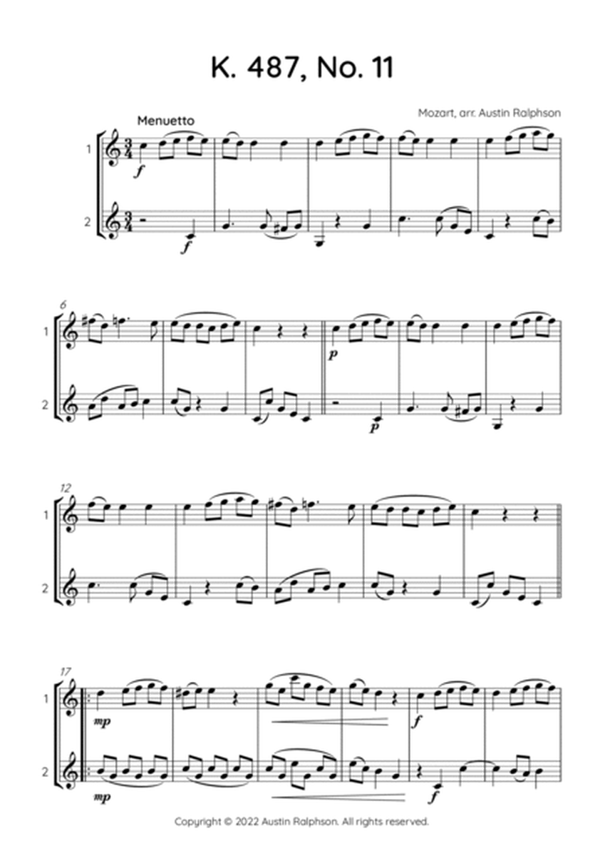 Mozart K. 487 No. 11 - tenor horn duet image number null