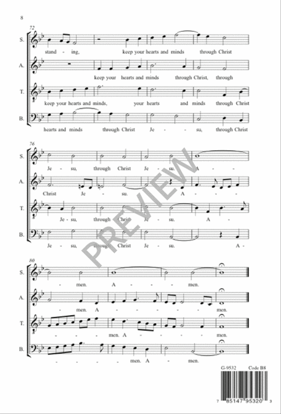 Rejoice in the Lord alway 4-Part scores gallery preview page 9