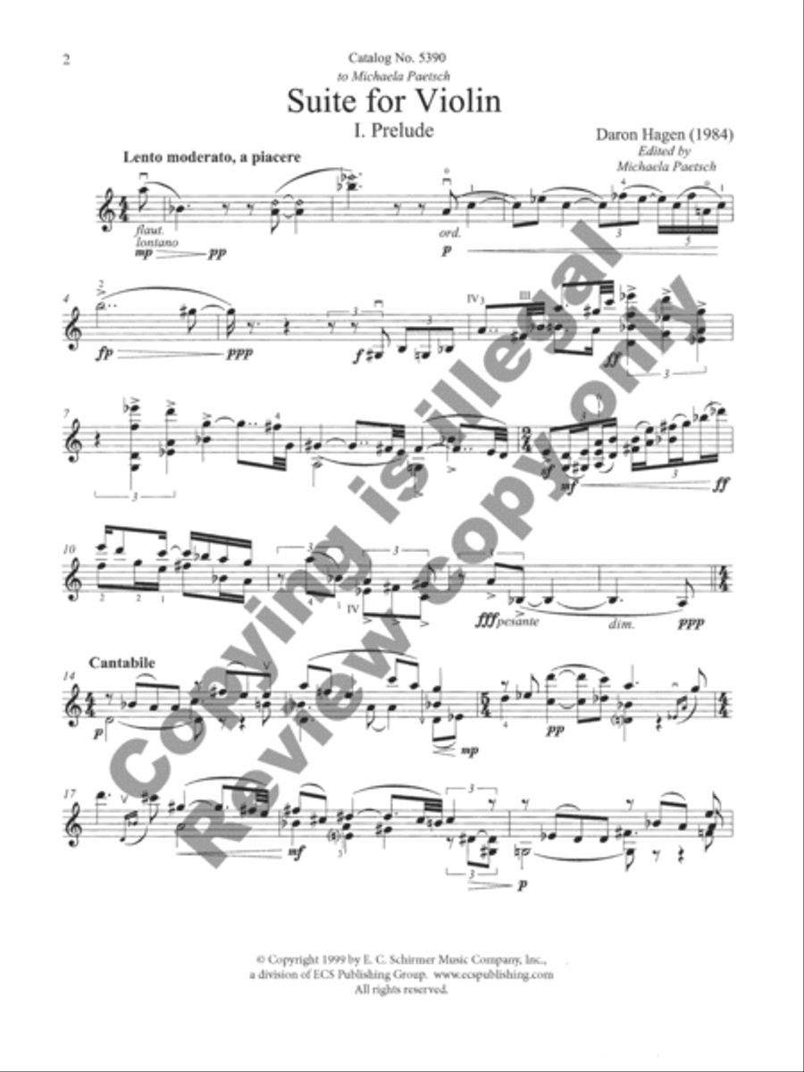 Suite for Violin Violin Solo scores gallery preview page 3