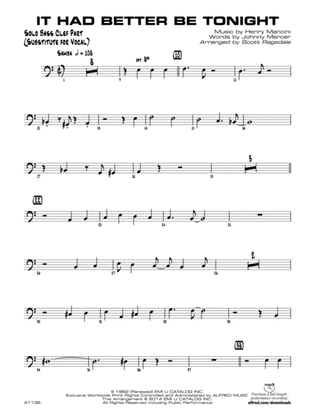 It Had Better Be Tonight: Solo Bass Clef Part (Substitute for Vocal)