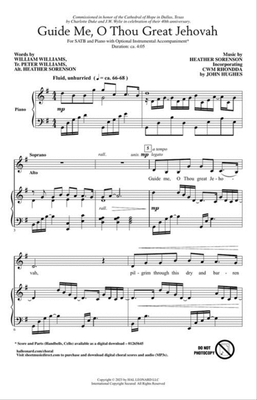 Guide Me, O Thou Great Jehovah 4-Part scores gallery preview page 3